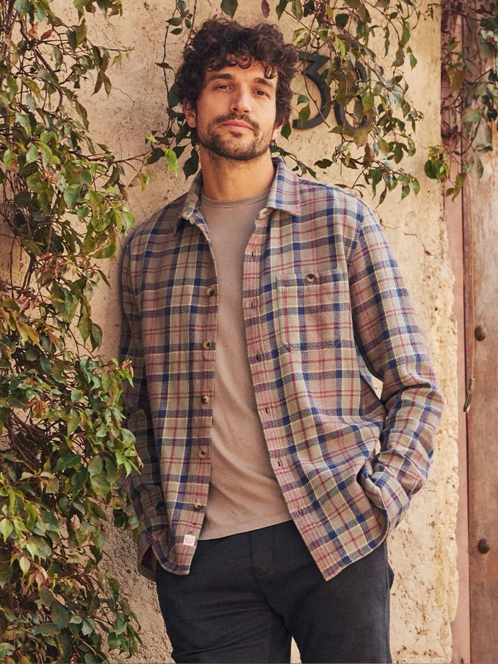 Marine Layer Cole cotton Plaid Flannel Shirt Shacket cabincore slow fashion